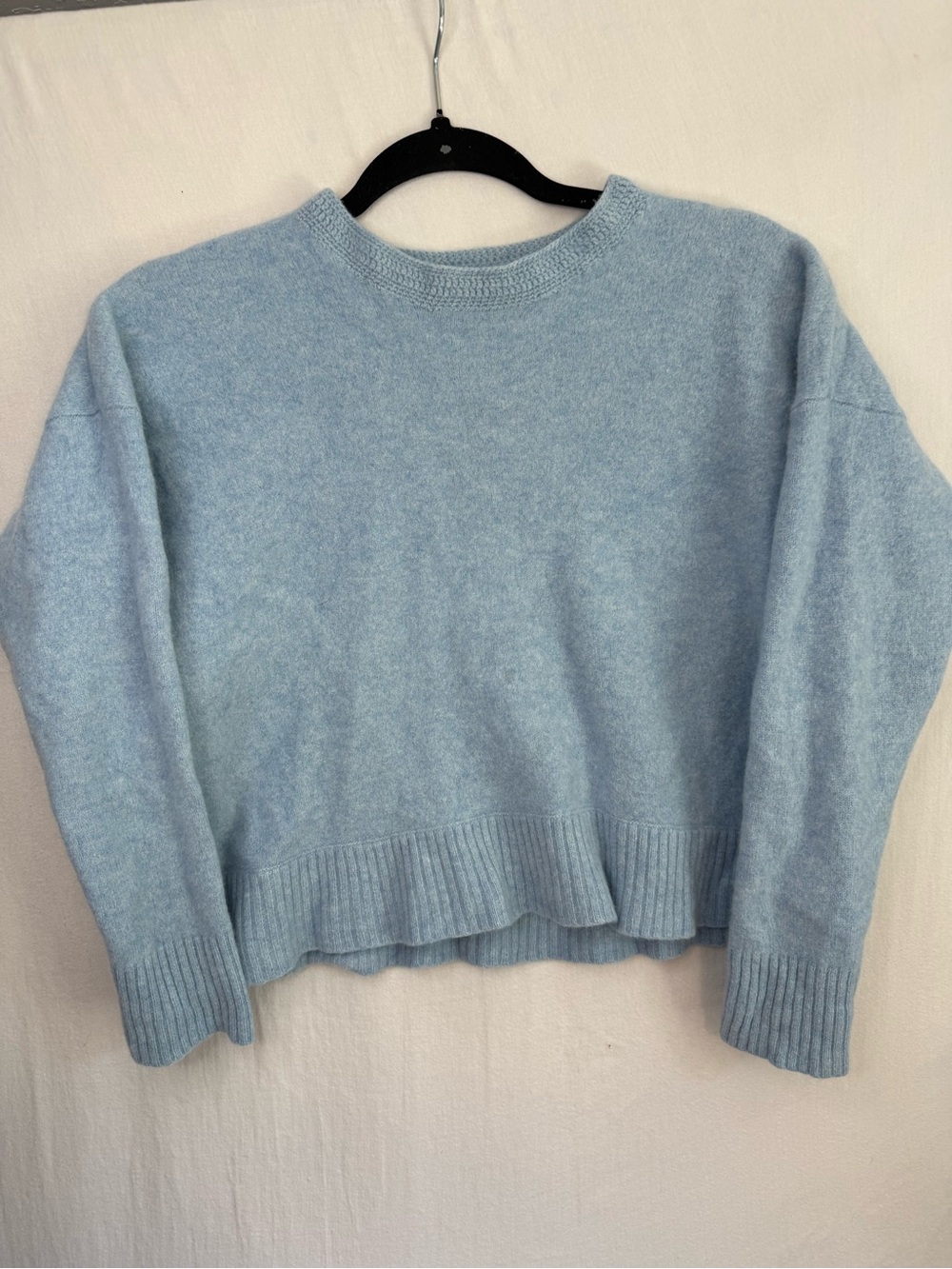 J. Crew Soft Sky Blue Crewneck Sweater - 100% Wool Soze M
